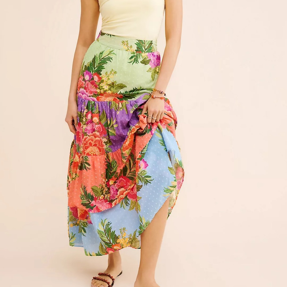 FARM Rio Vibrant Floral Maxi Skirt